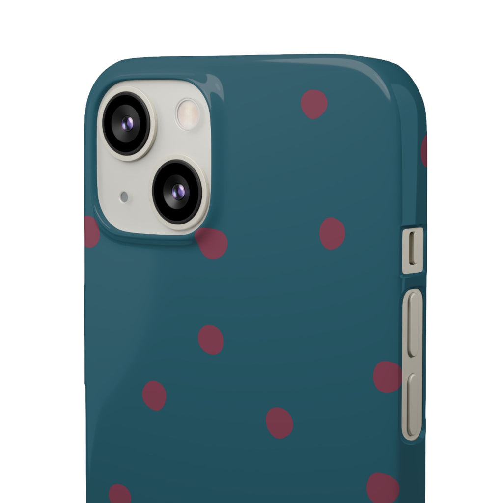 Teal & Burgundy Polka Dot Snap Phone Case