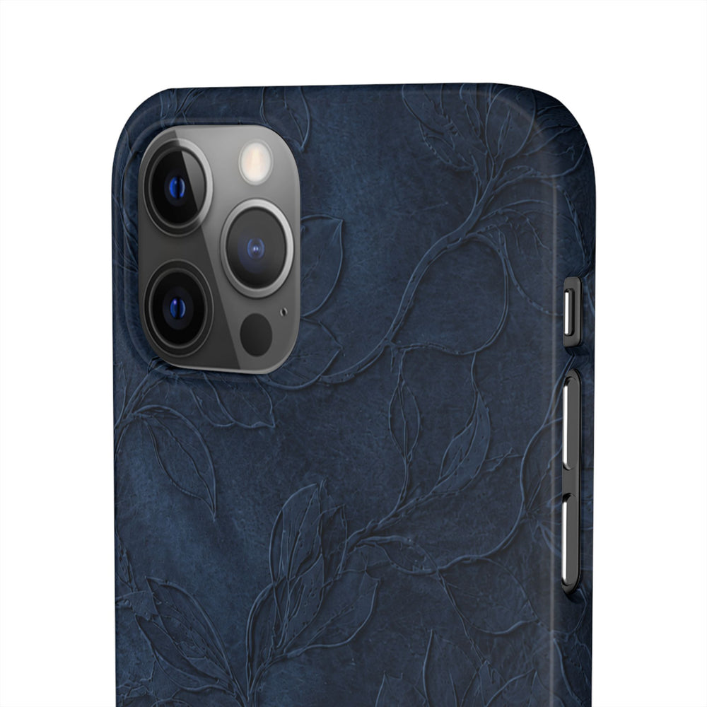 Navy Floral Textured Snap Case