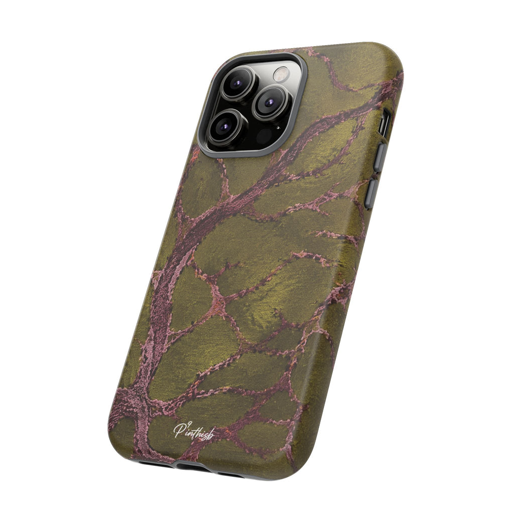 Olive & Rose Gold Tree Pattern Phone Case