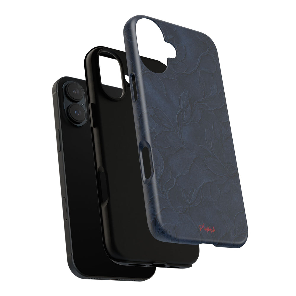 Navy Floral Textured Tough Case