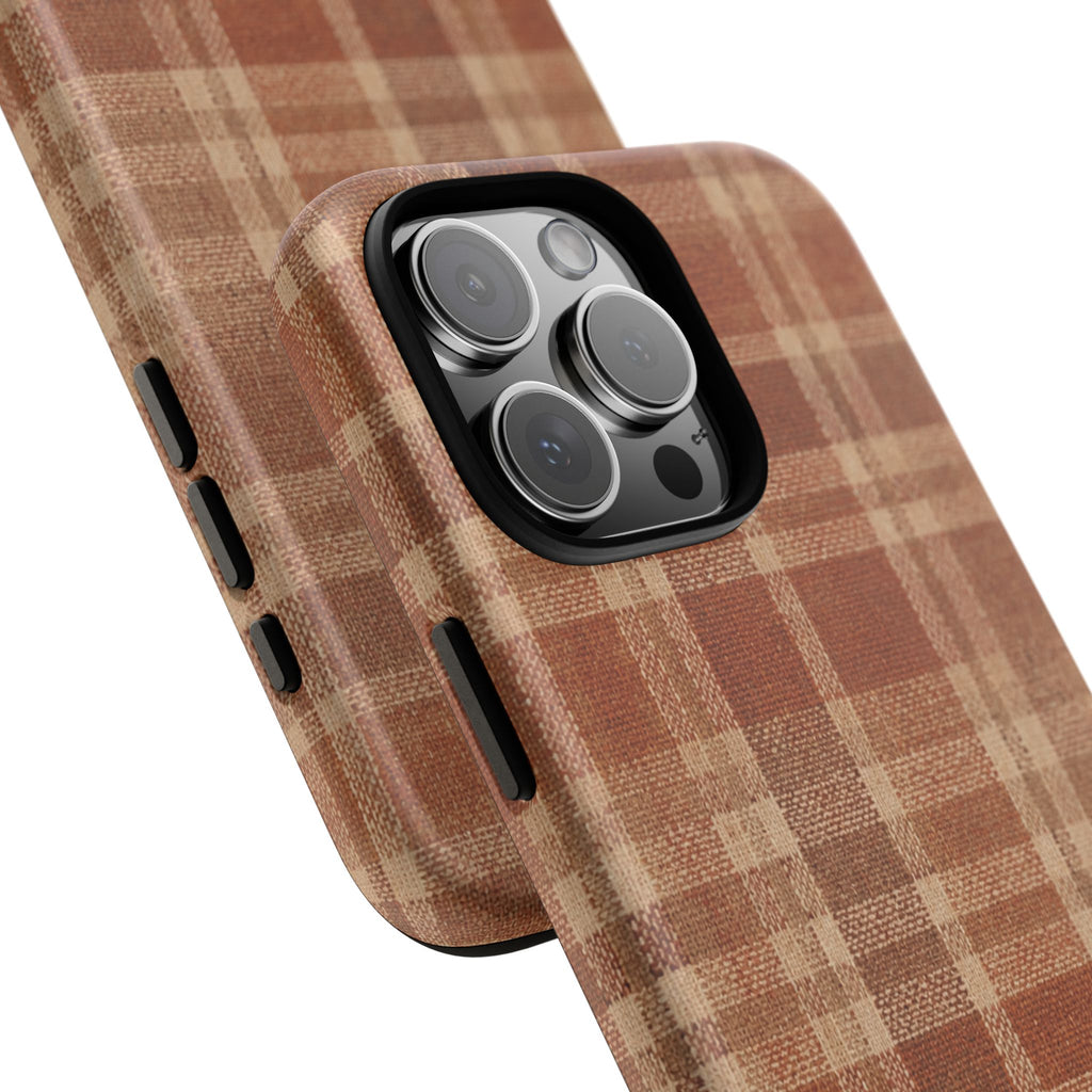 Rustic Brown Cozy Plaid Tough Case