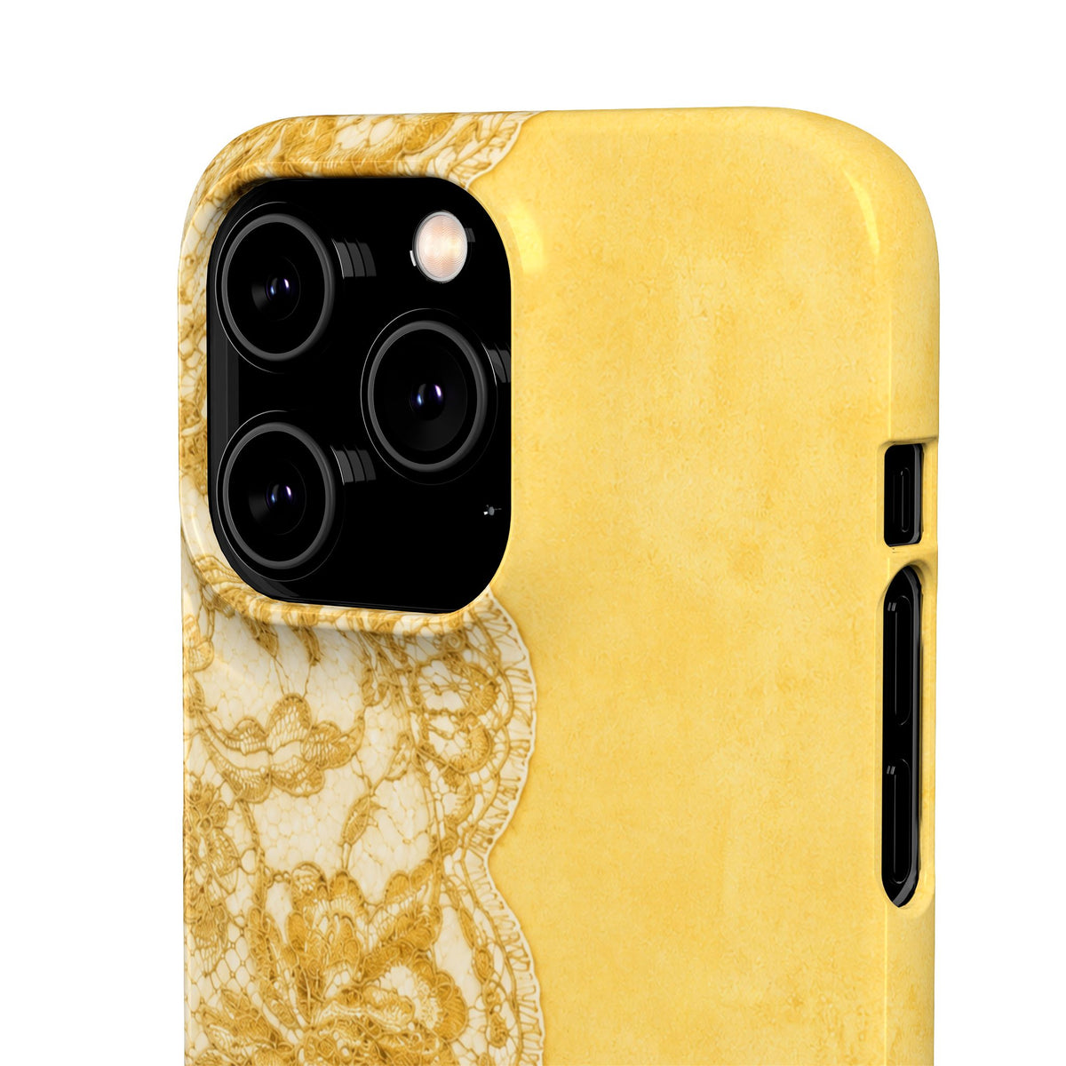 Yellow Vintage Lace Snap Case