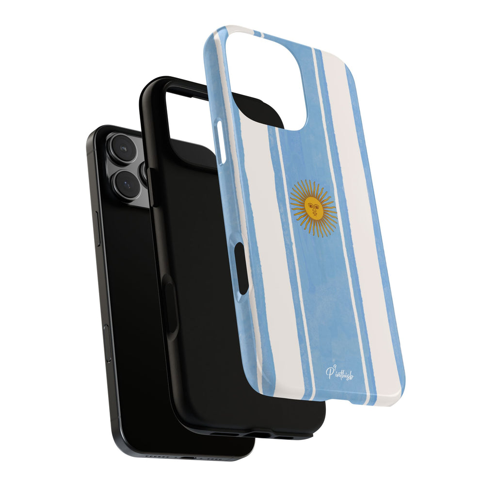 Argentina Flag Tough Phone Case – Blue White Striped Sun Protector
