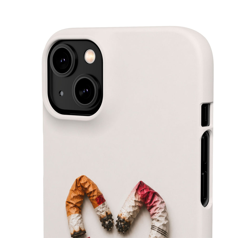 Cigarette Butts Heart Snap Case