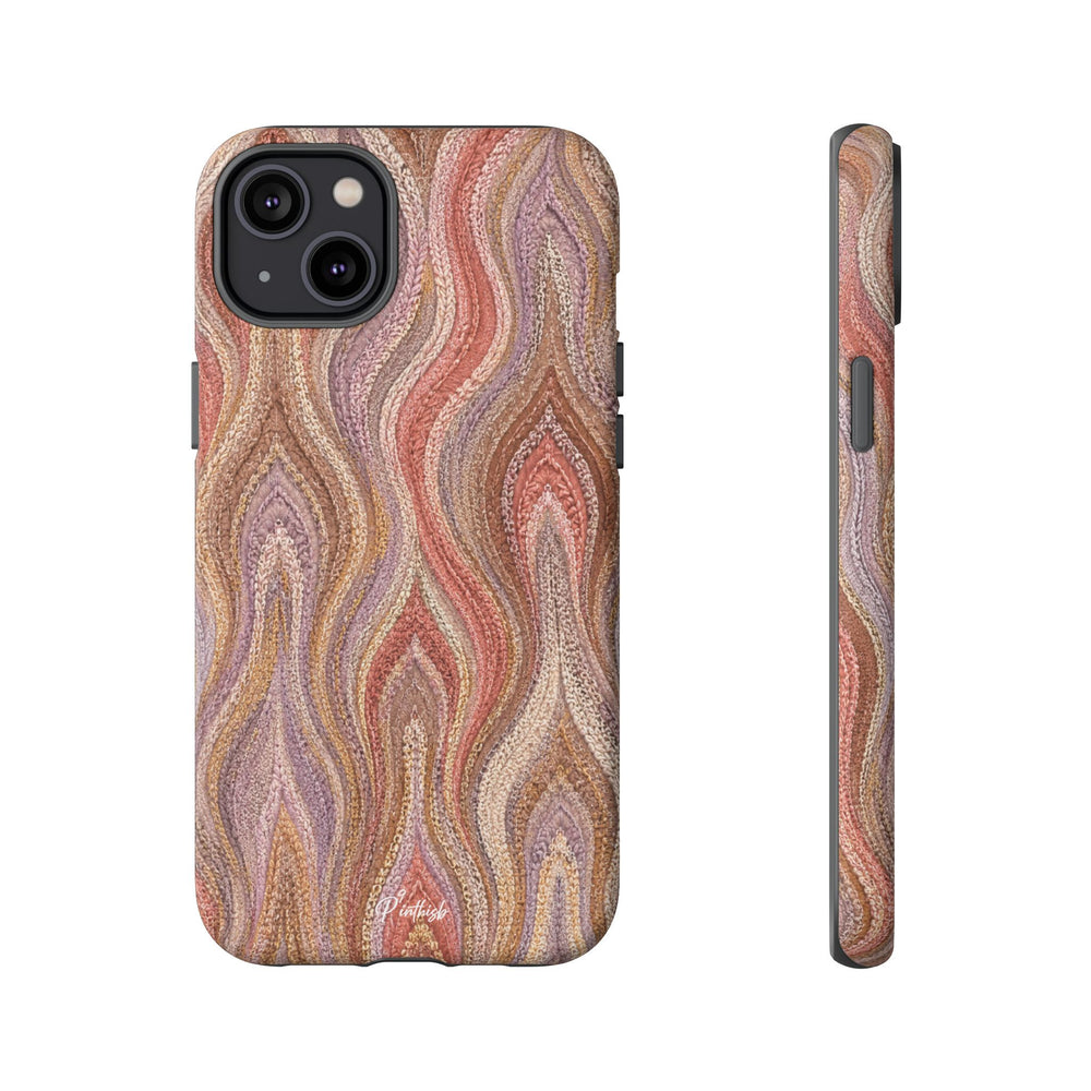Wavy Peach & Mauve Tough Case