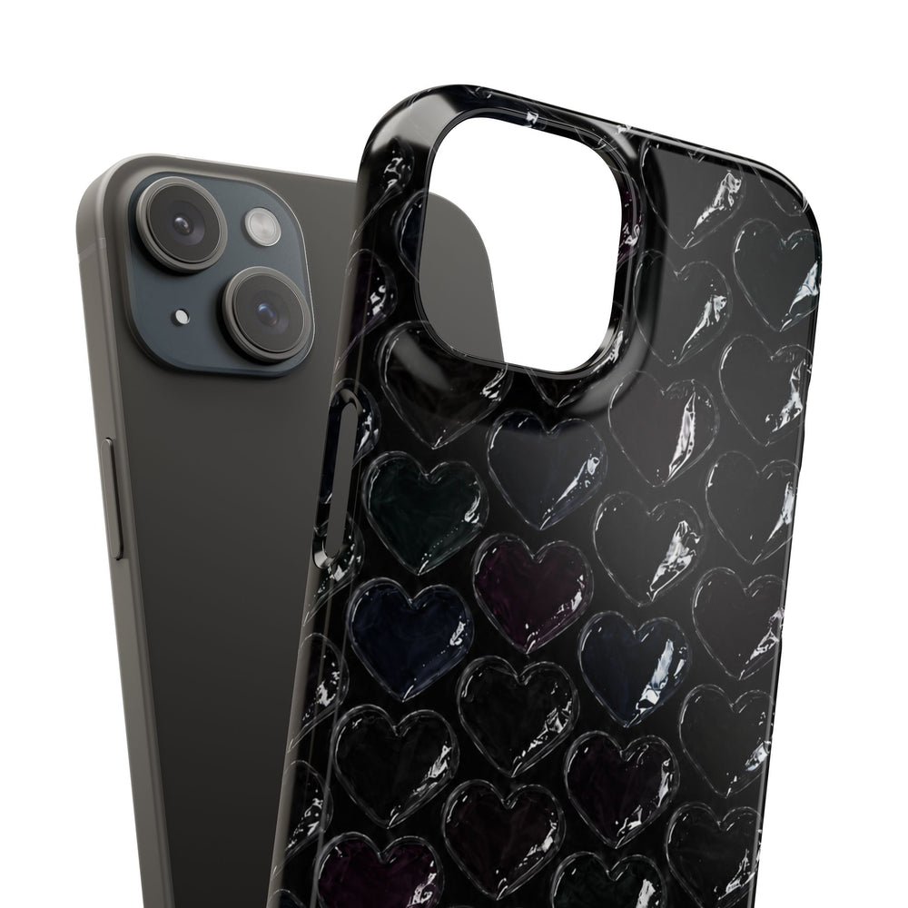 Black Pop Hearts Snap Case