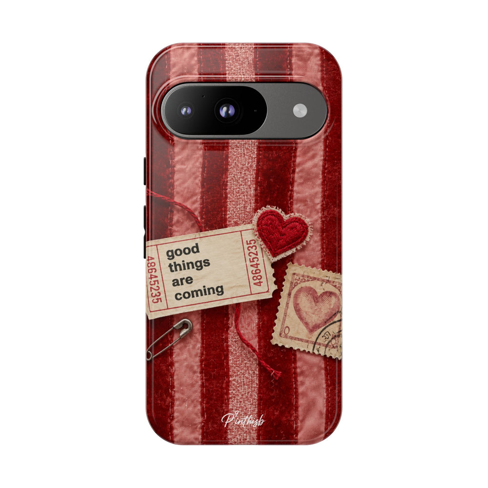 “Good Things Are Coming” Red Phone Case
