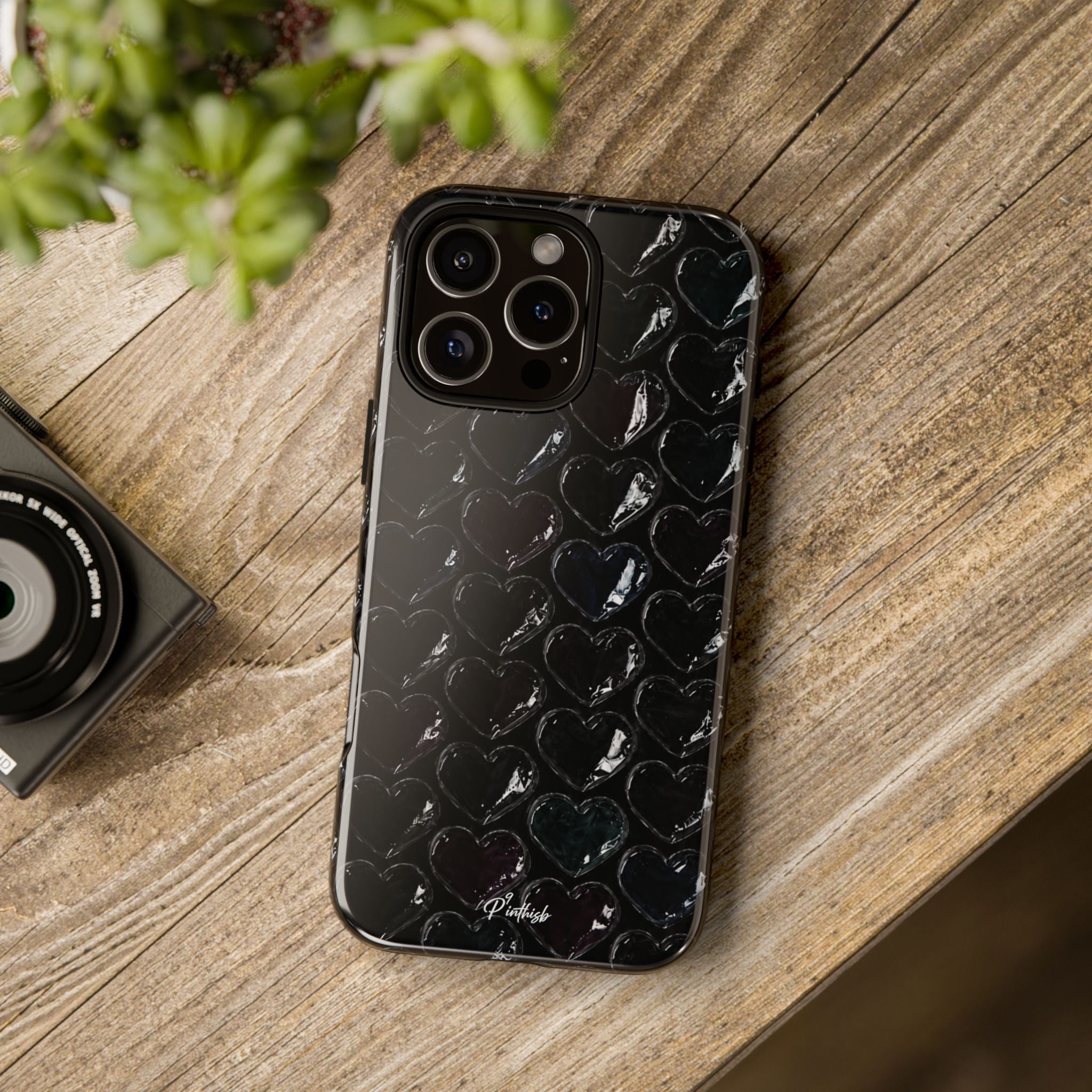 Black Pop Hearts Tough Case