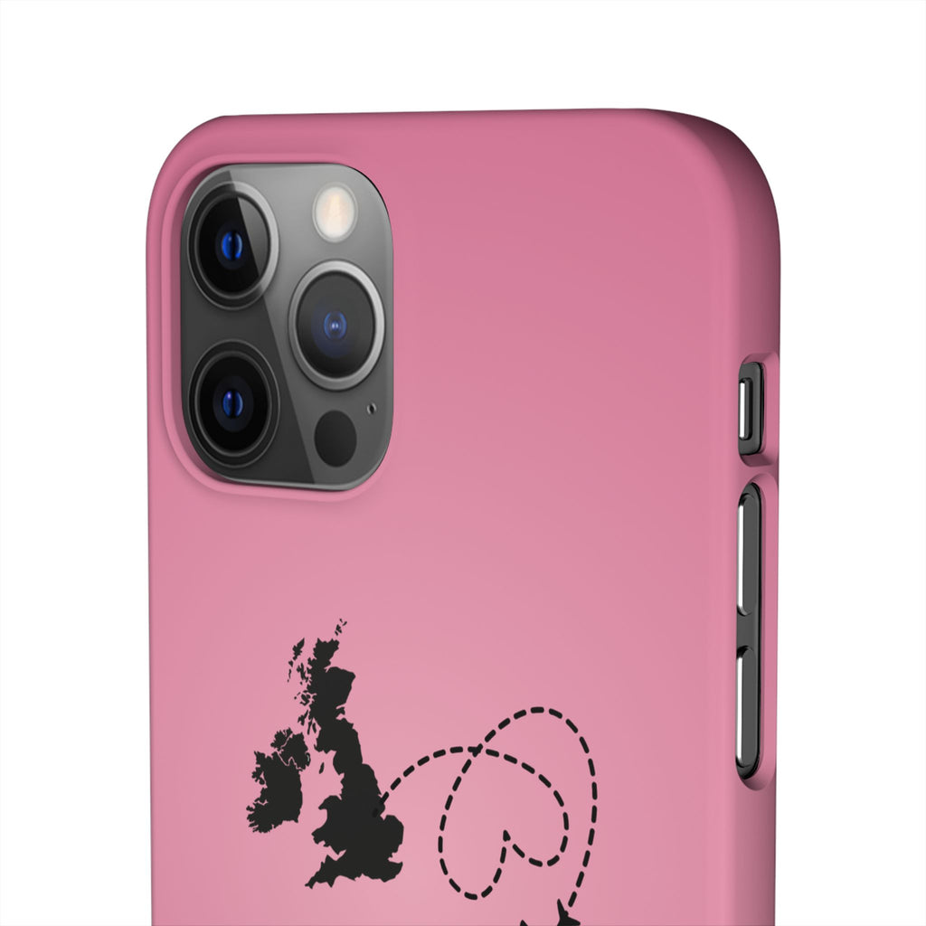 UK to Albania Pink Snap Phone Case