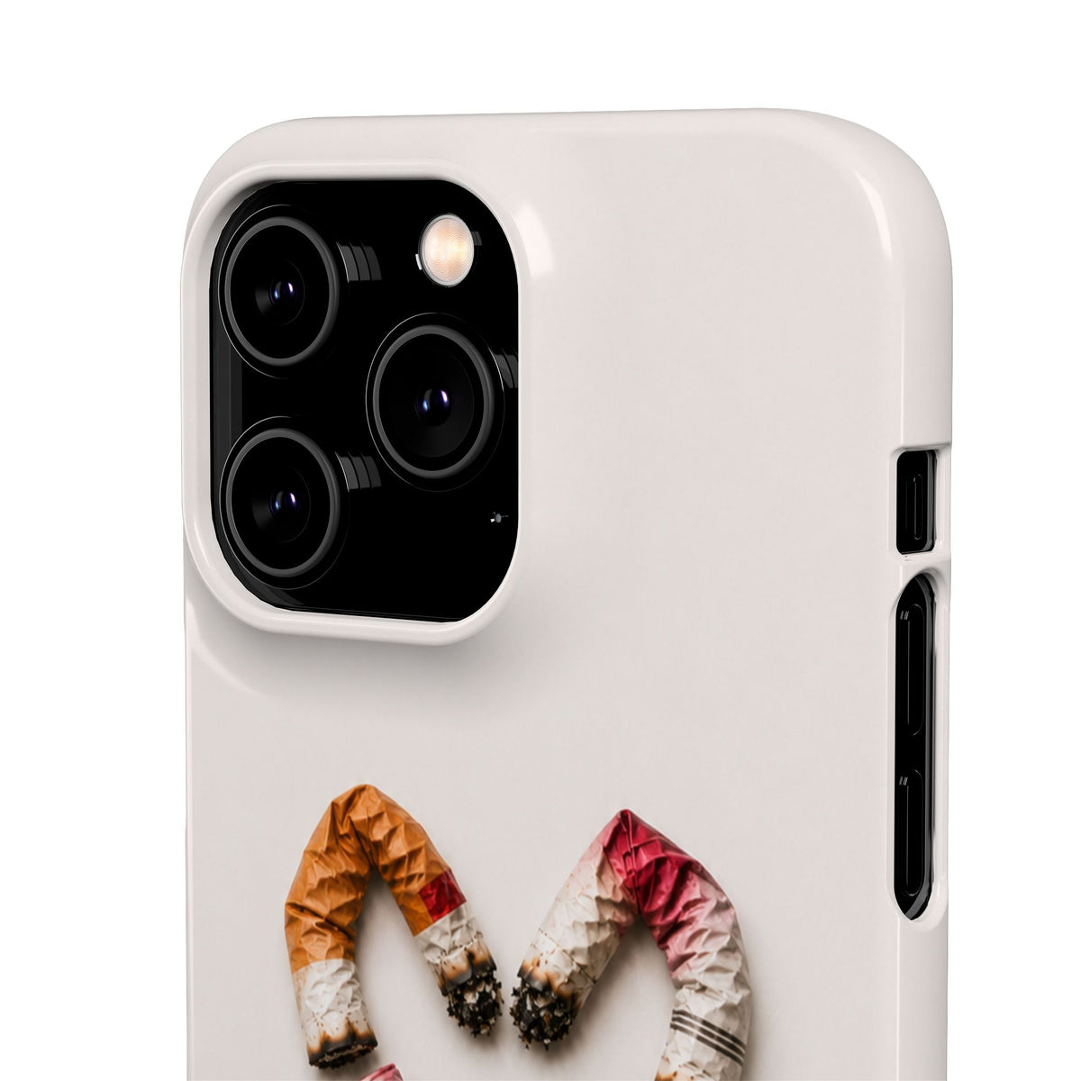 Cigarette Butts Heart Snap Case