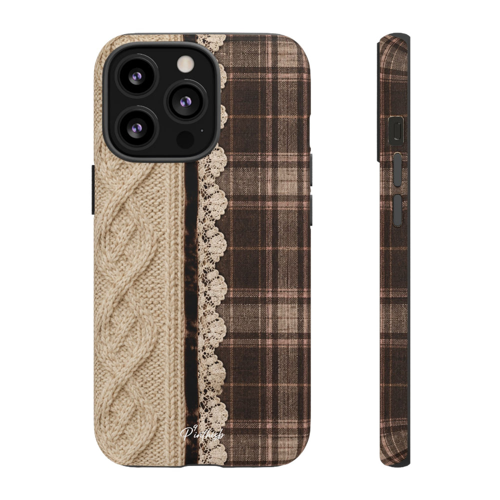 Cozy Plaid Knit Tough Phone Case