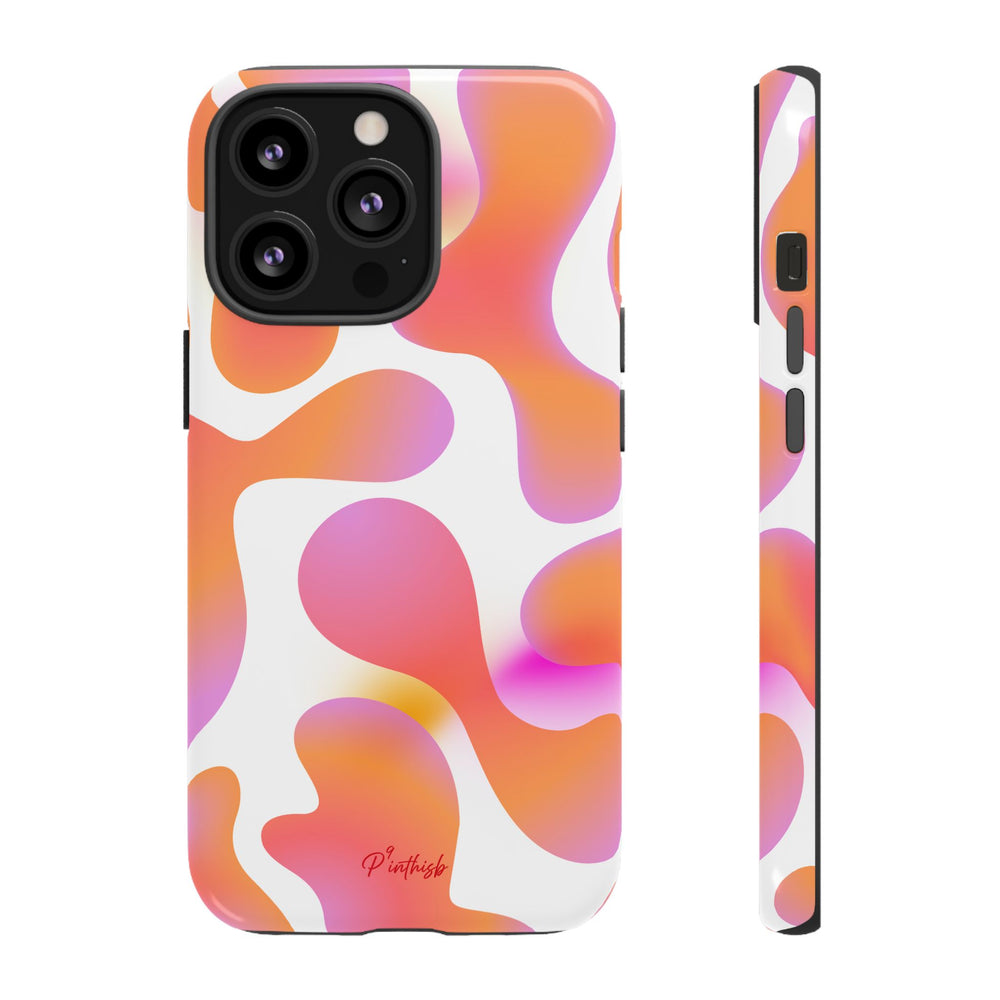 Abstract Orange Pink Camouflage Tough Phone Case