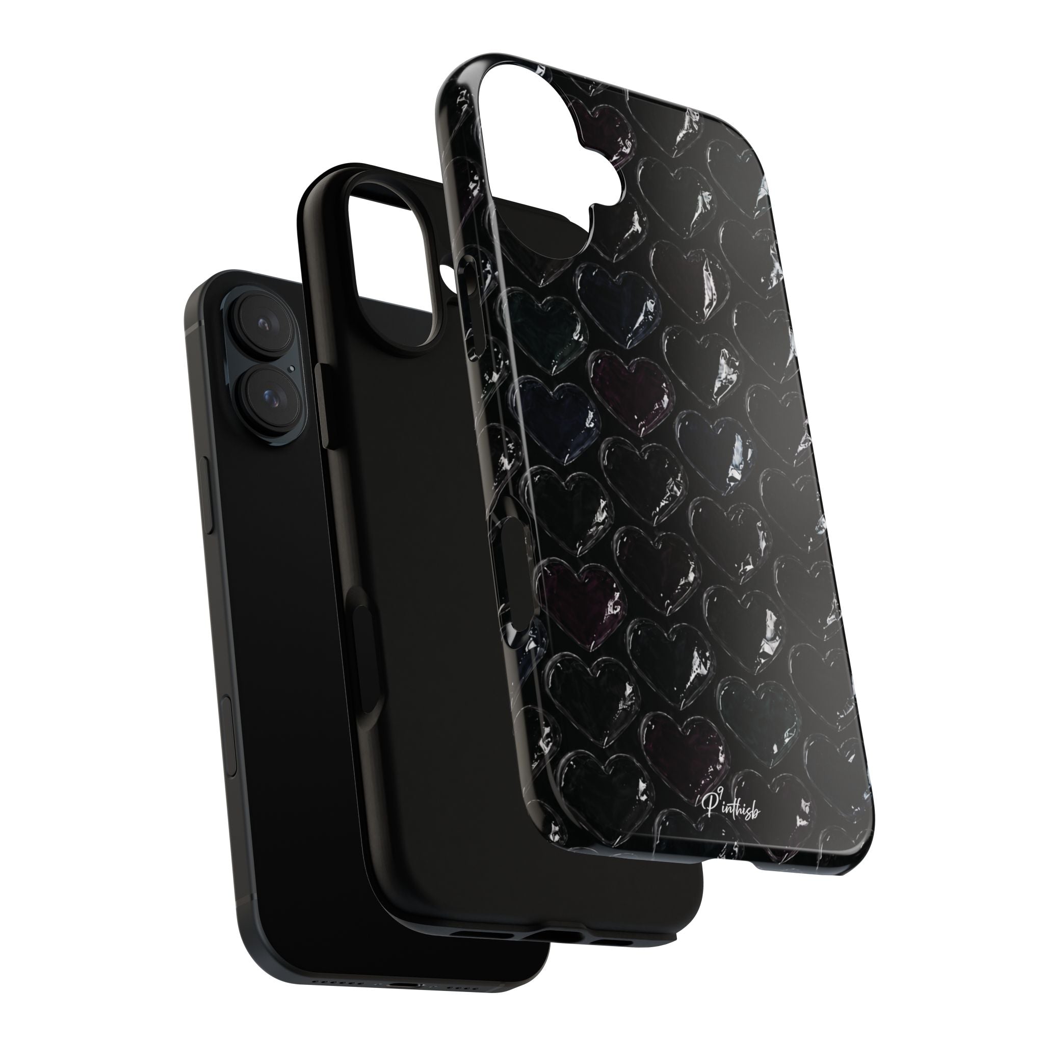 Black Pop Hearts Tough Case
