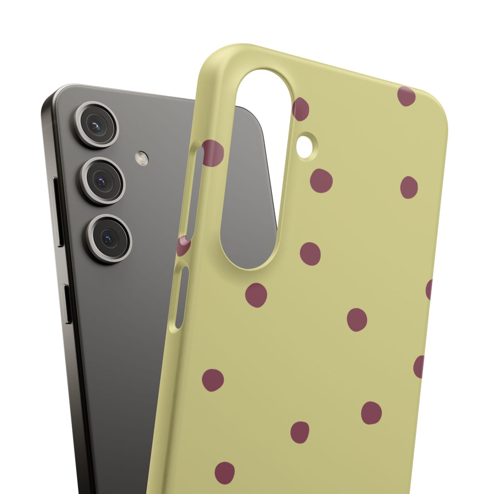 Yellow & Burgundy Polka Dot Snap Phone Case