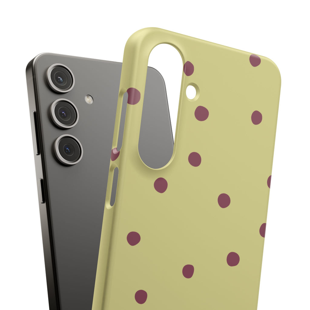 Yellow & Burgundy Polka Dot Snap Phone Case