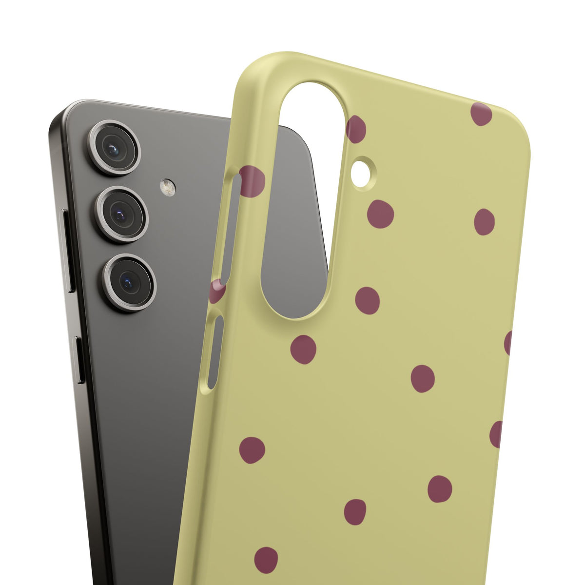 Yellow & Burgundy Polka Dot Snap Phone Case