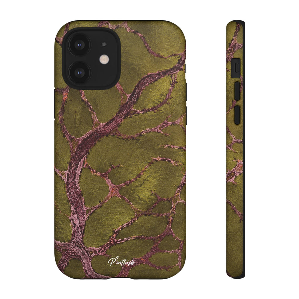 Olive & Rose Gold Tree Pattern Phone Case