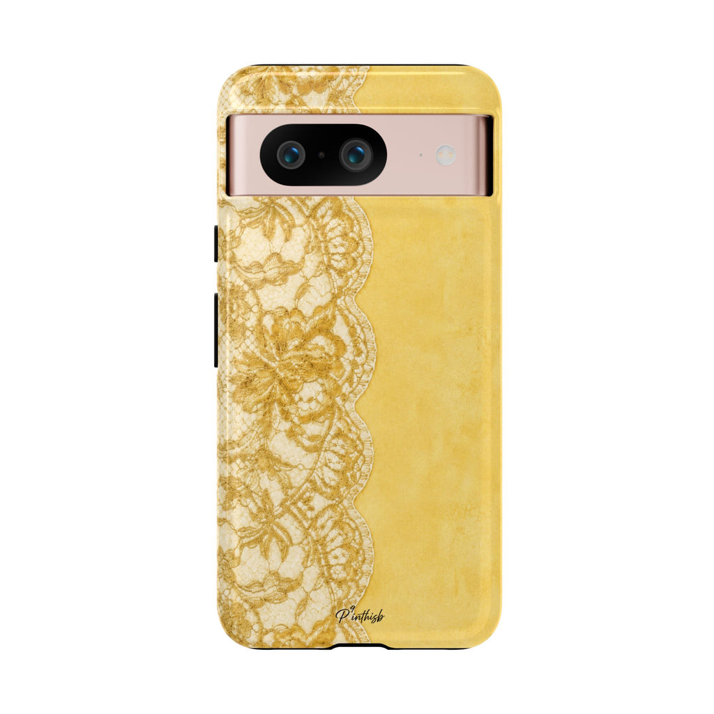 Yellow Vintage Lace Tough Case