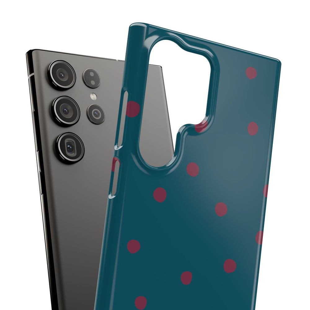 Teal & Burgundy Polka Dot Snap Phone Case