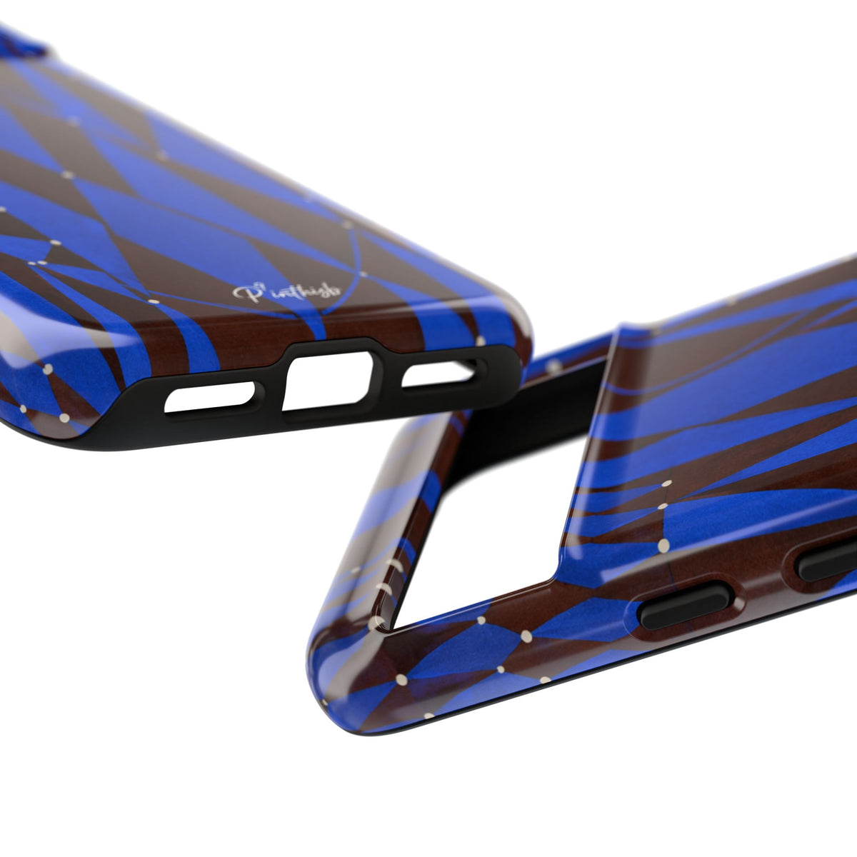 Geometric Blue Diamond Tough Phone Case