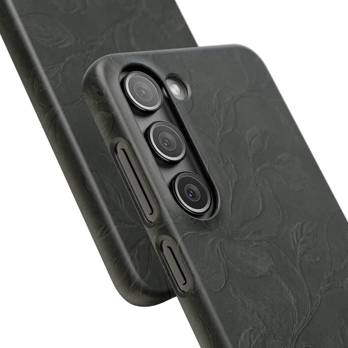 Dark Olive Floral Texture Snap Case
