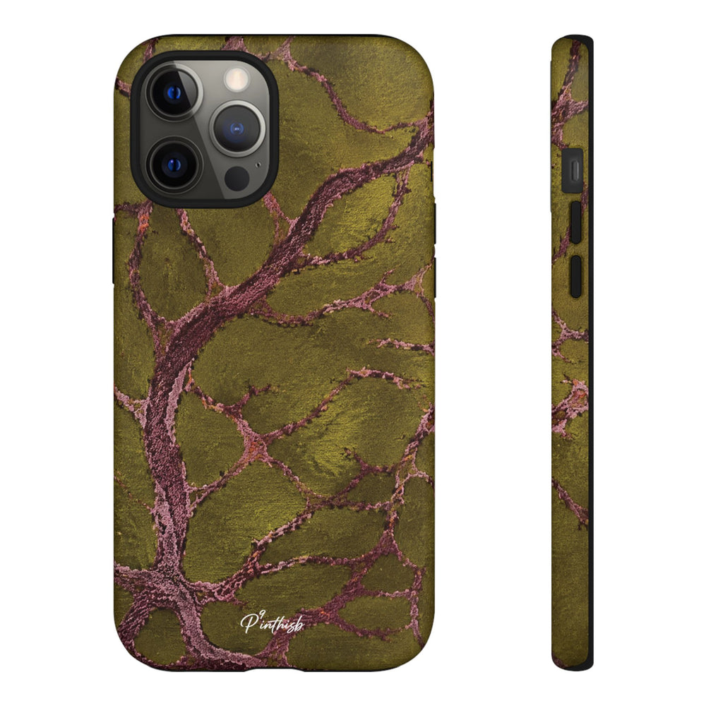 Olive & Rose Gold Tree Pattern Phone Case