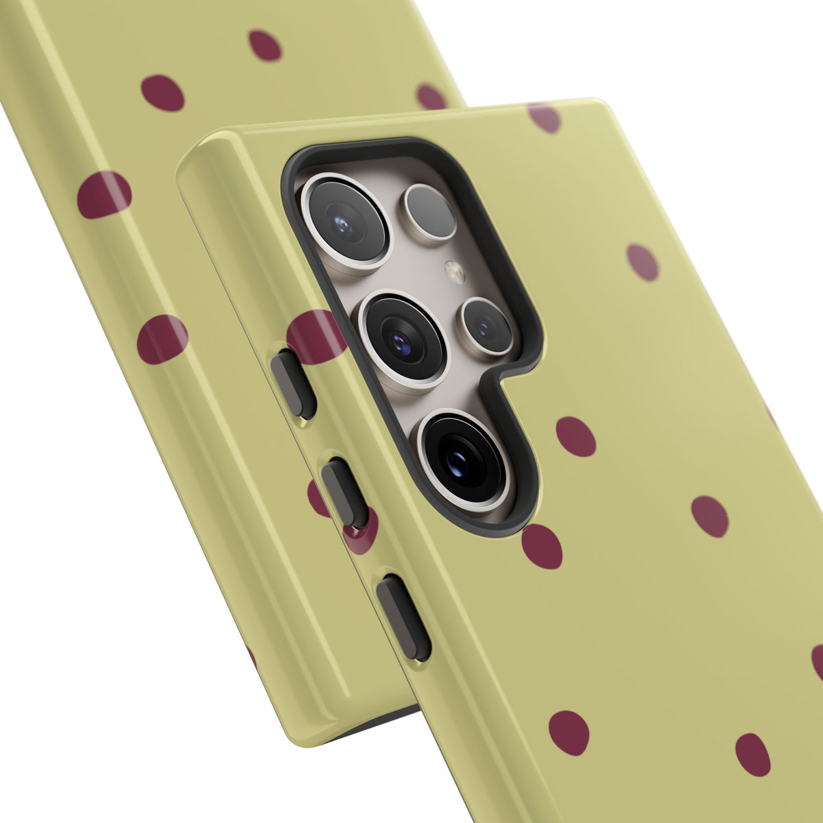 Yellow & Burgundy Polka Dot Tough Phone Case