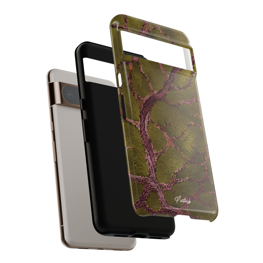 Olive & Rose Gold Tree Pattern Phone Case