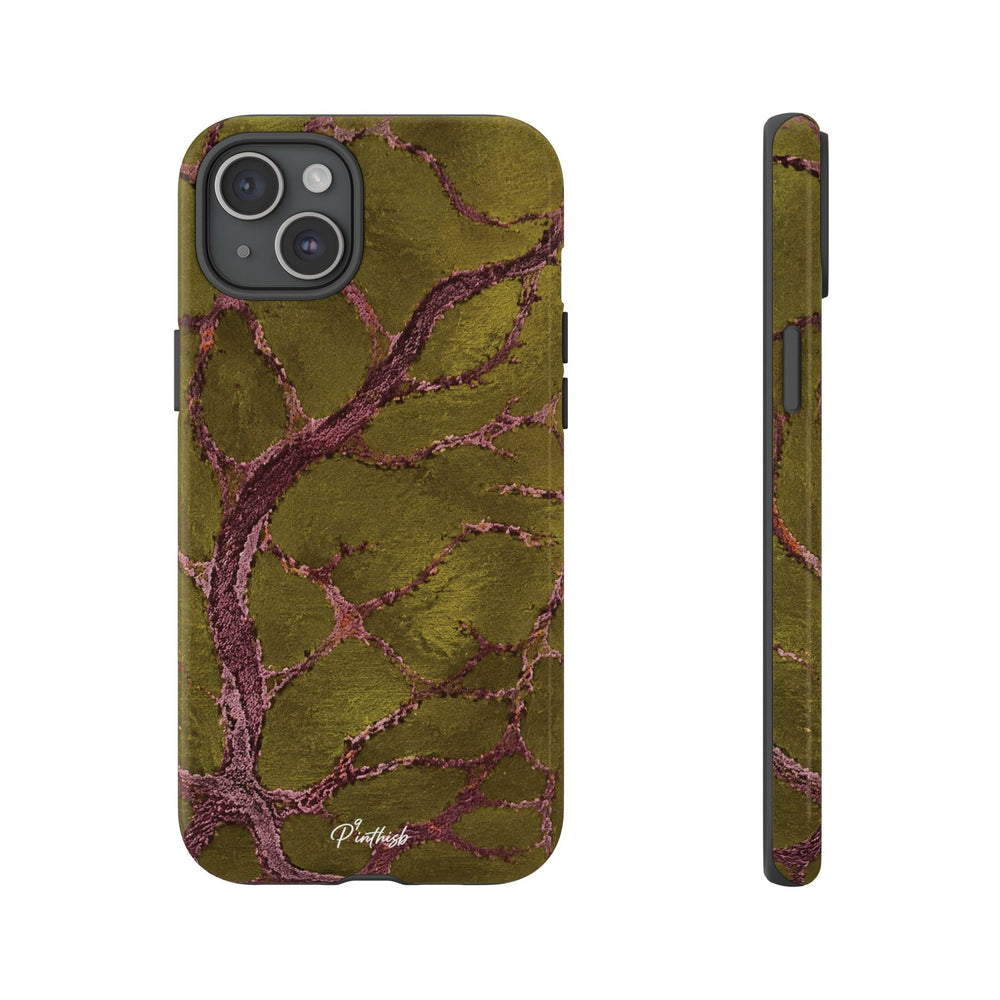 Olive & Rose Gold Tree Pattern Phone Case
