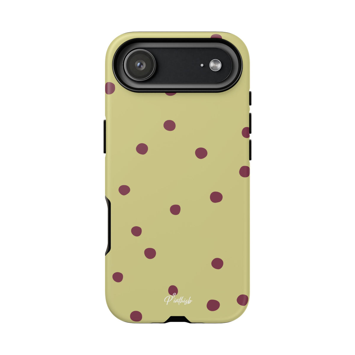 Yellow & Burgundy Polka Dot Tough Phone Case