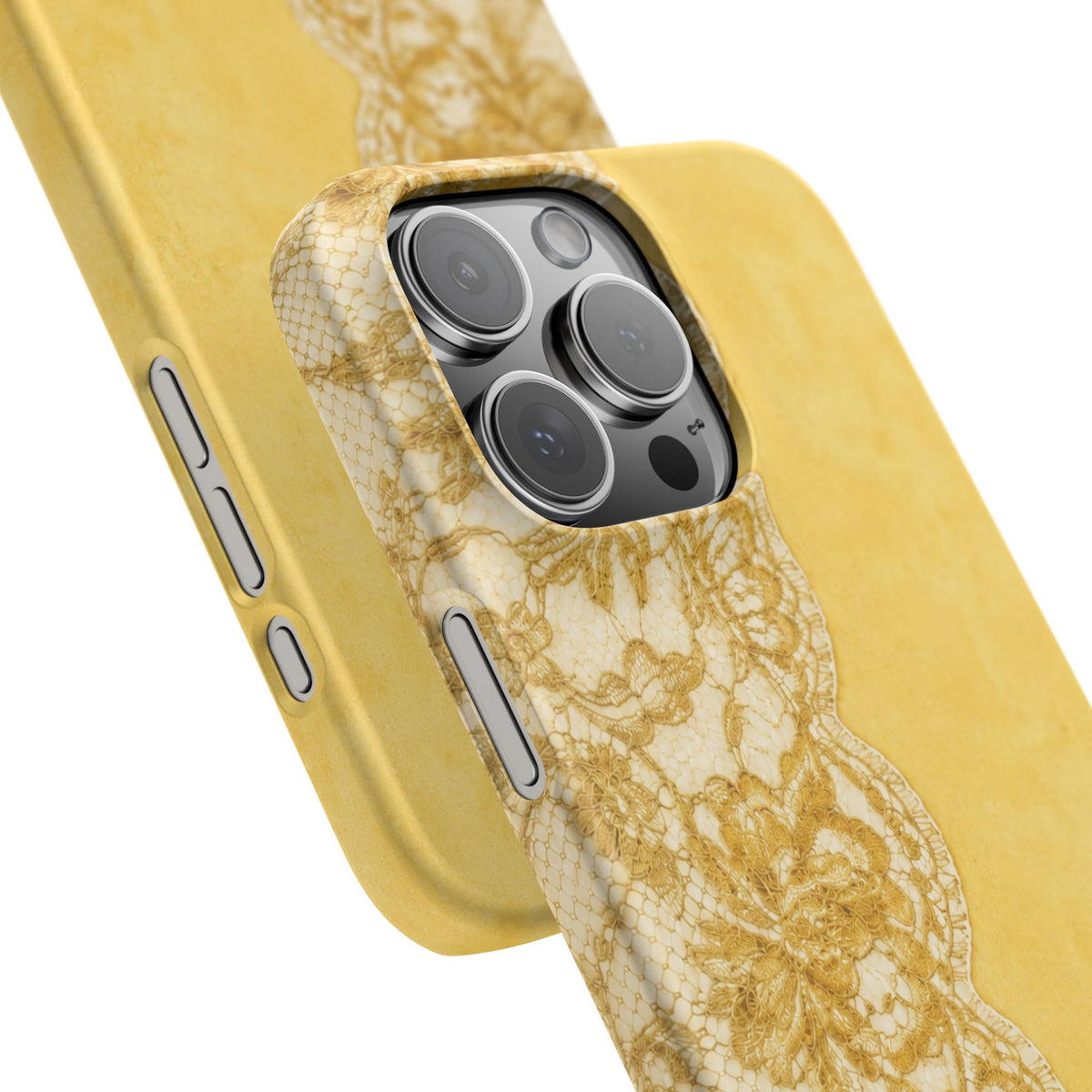 Yellow Vintage Lace Snap Case