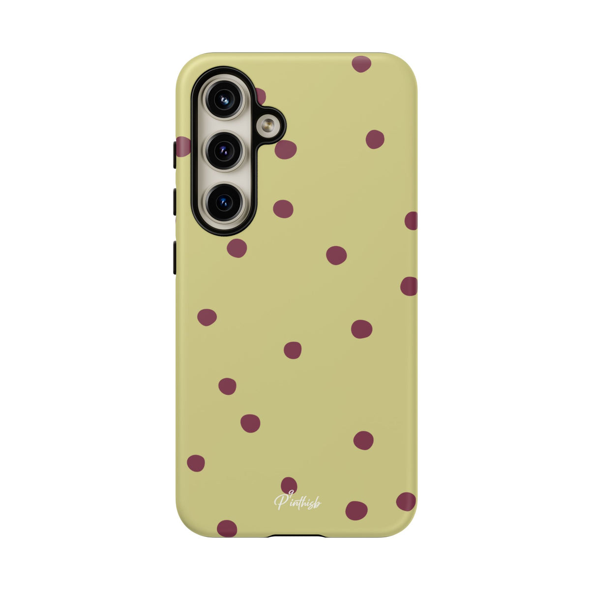 Yellow & Burgundy Polka Dot Tough Phone Case