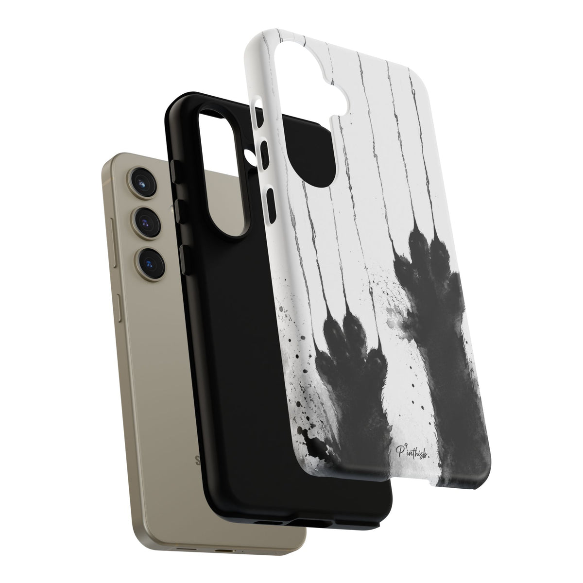 Black Ink Paw Print Tough Case