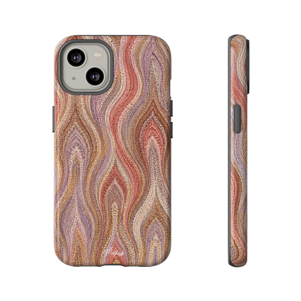 Wavy Peach & Mauve Tough Case