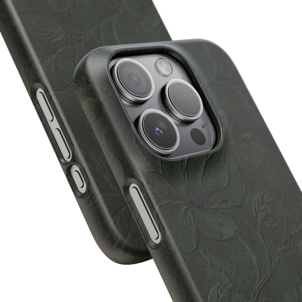 Dark Olive Floral Texture Snap Case