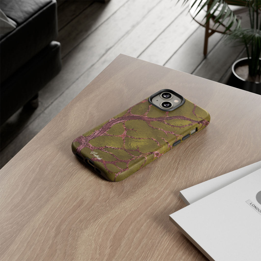 Olive & Rose Gold Tree Pattern Phone Case