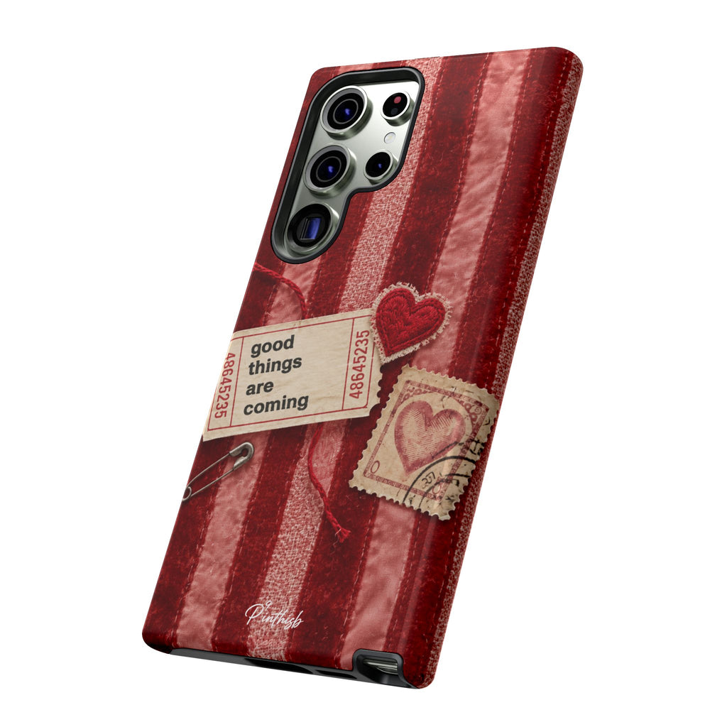 “Good Things Are Coming” Red Phone Case