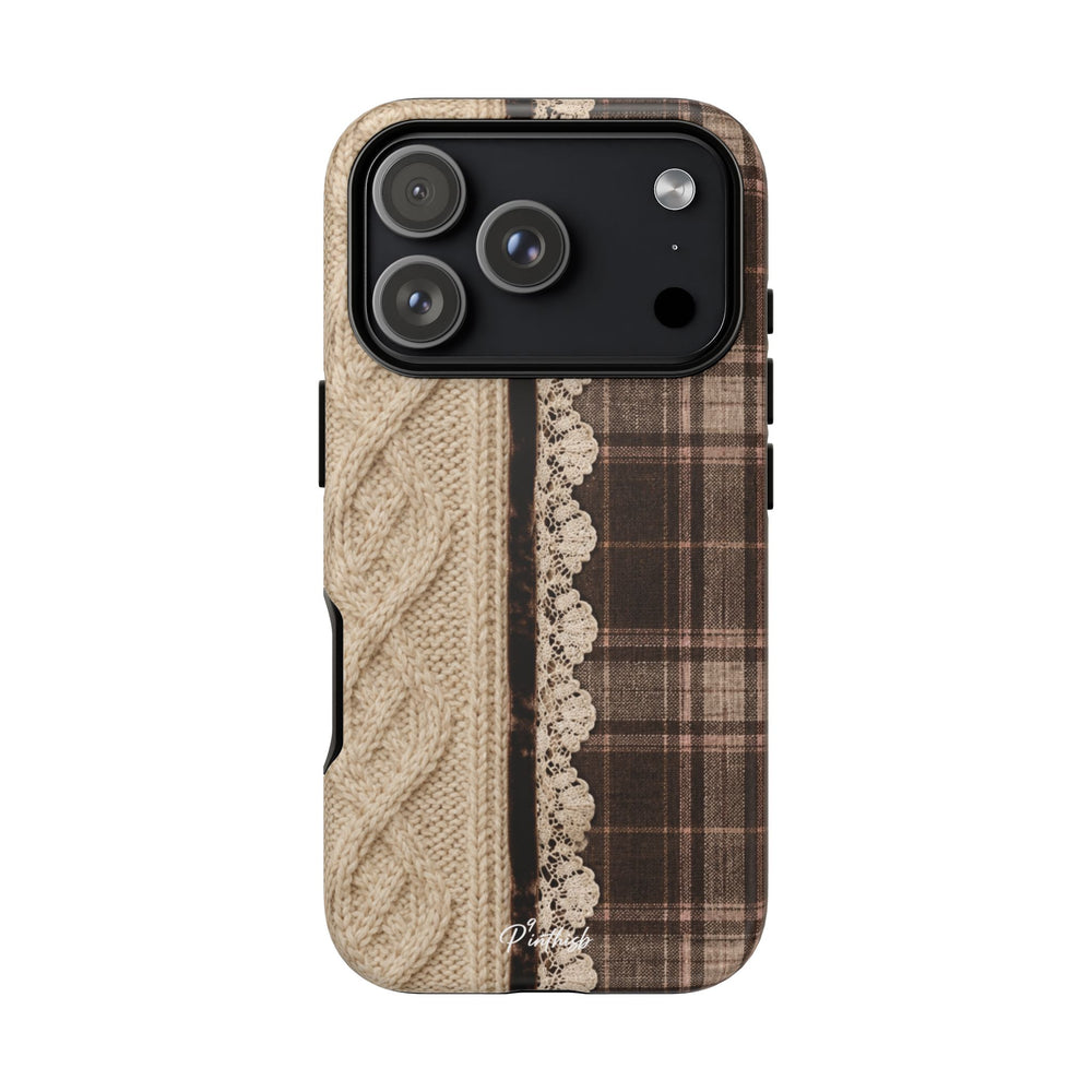 Cozy Plaid Knit Tough Phone Case