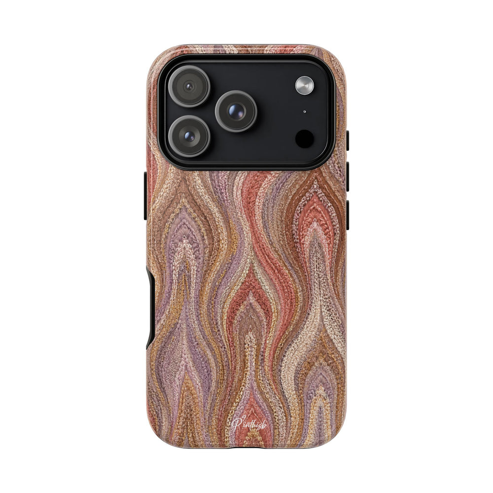 Wavy Peach & Mauve Tough Case