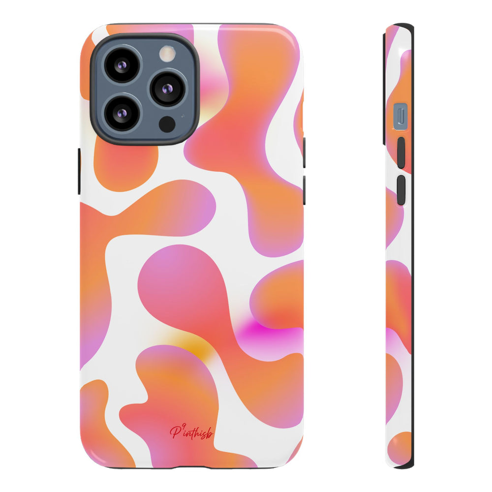 Abstract Orange Pink Camouflage Tough Phone Case