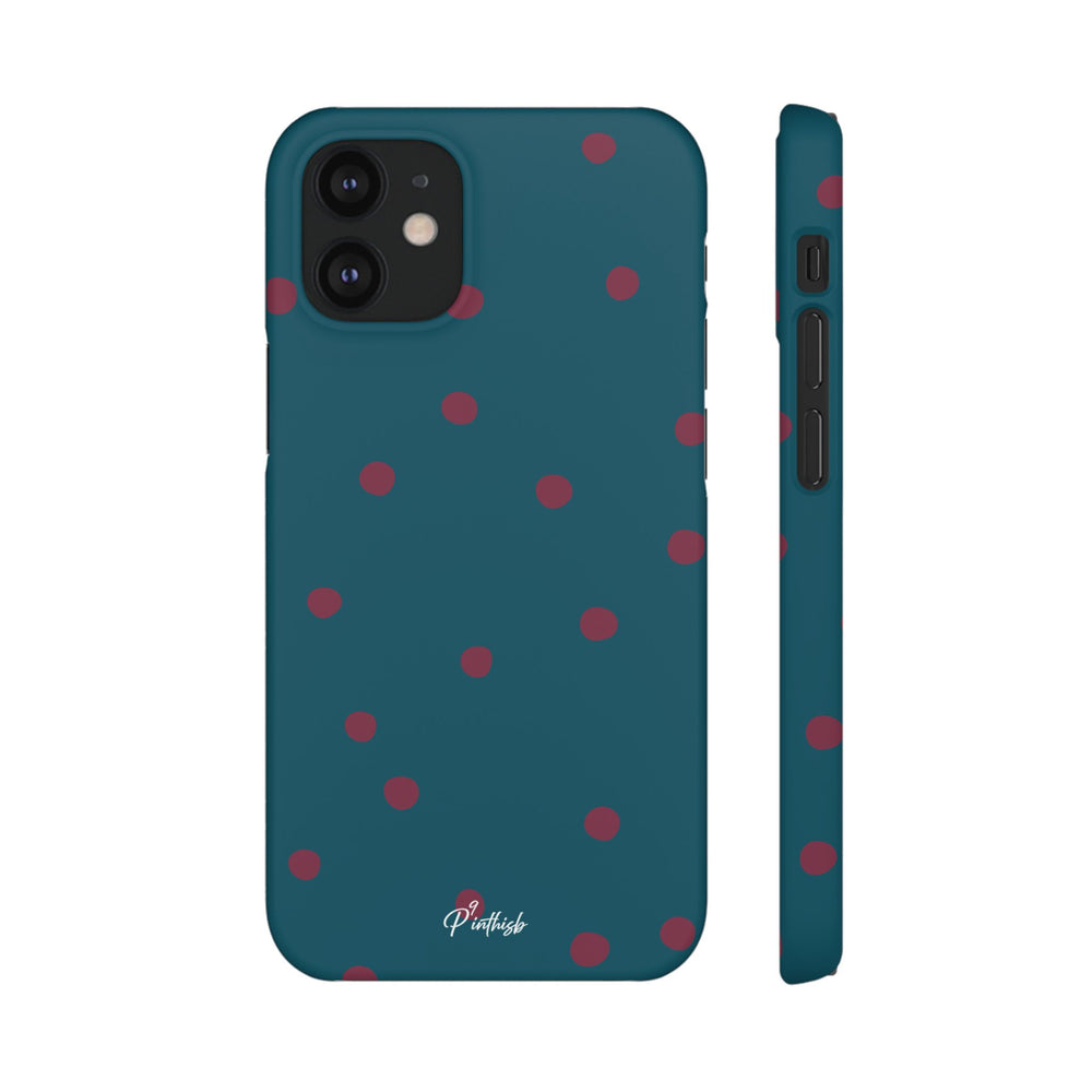 Teal & Burgundy Polka Dot Snap Phone Case