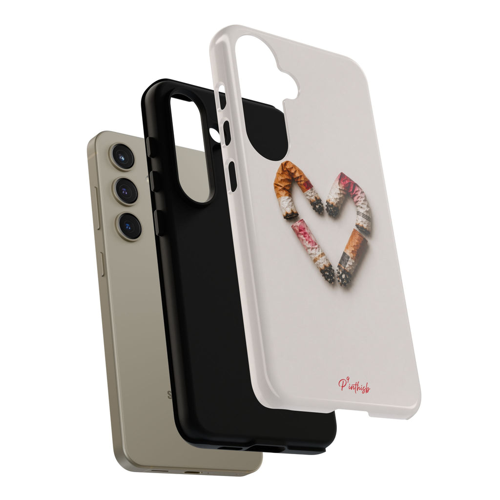 Cigarette Butts Heart Tough Case
