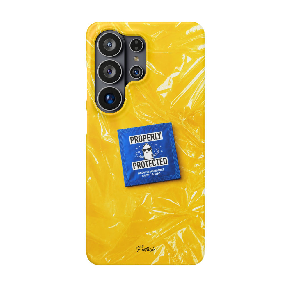 "Properly Protected" Graphic Snap Phone Case