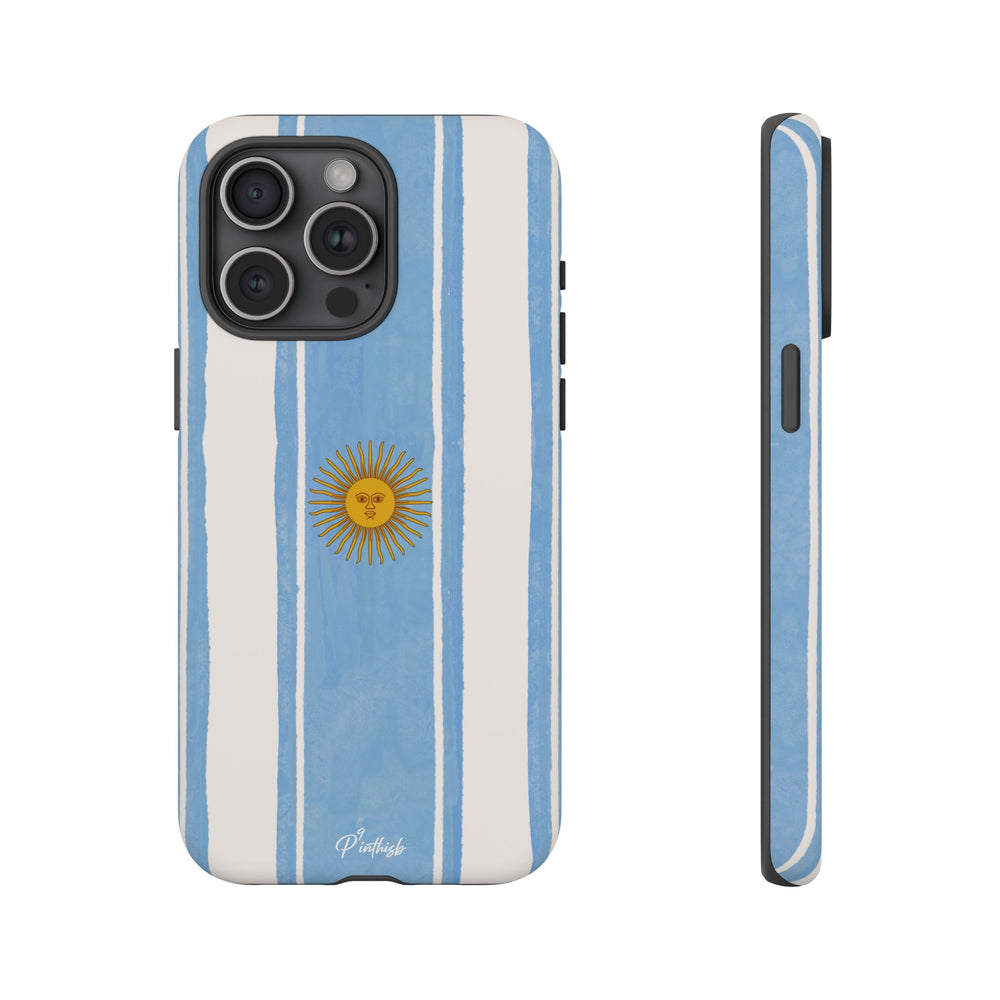 Argentina Flag Tough Phone Case – Blue White Striped Sun Protector