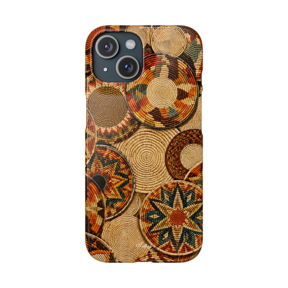 Bohemian Woven Basket Pattern Snap Case