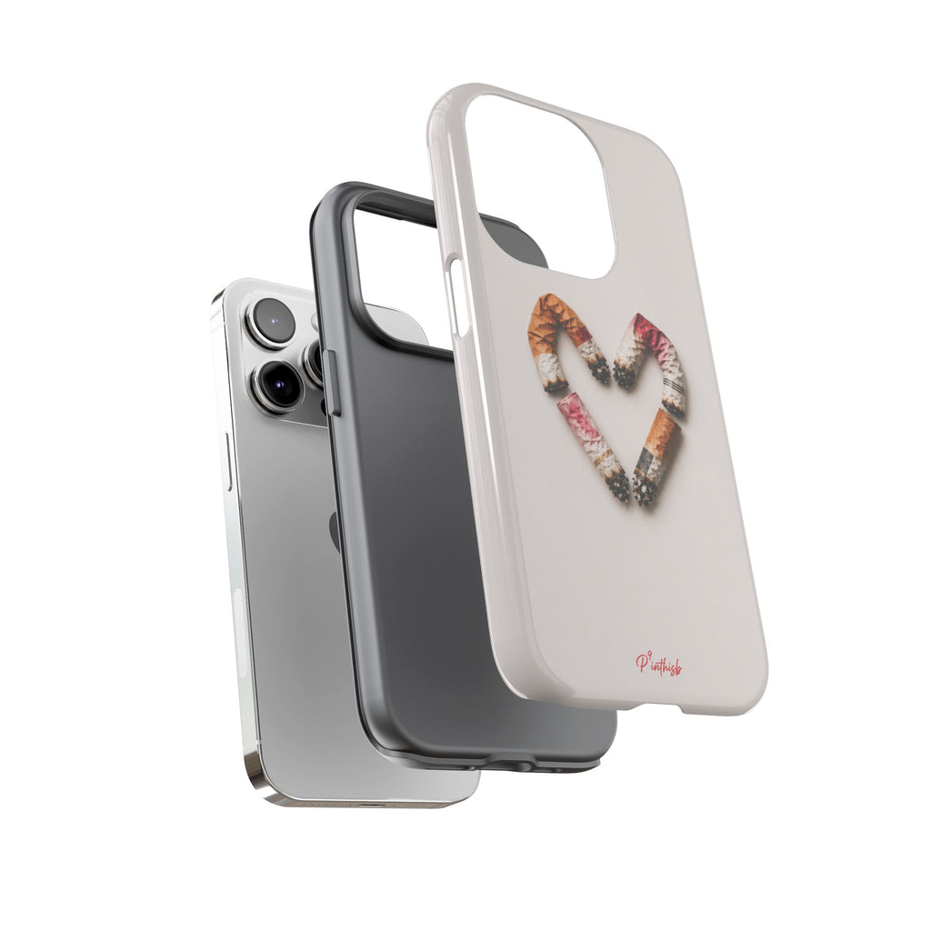 Cigarette Butts Heart Tough Case