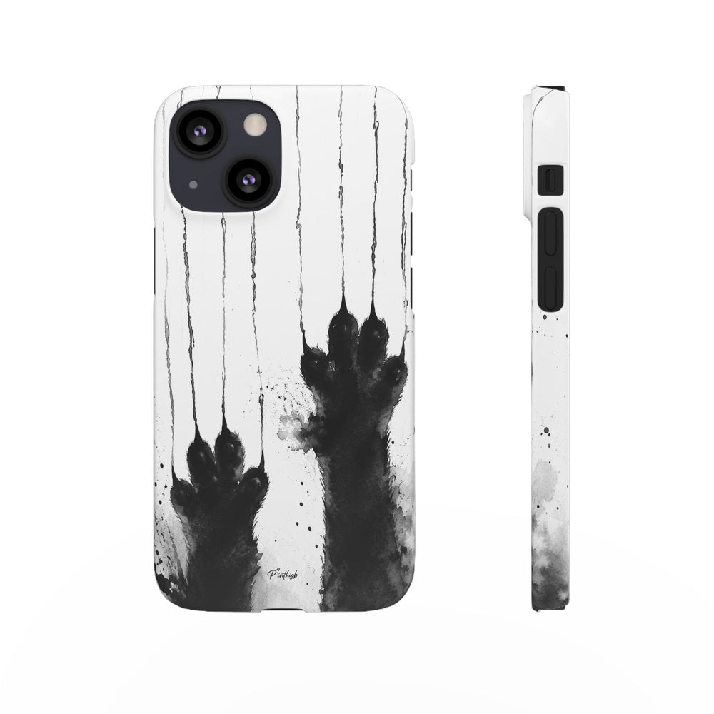 Black Ink Paw Print Snap Case