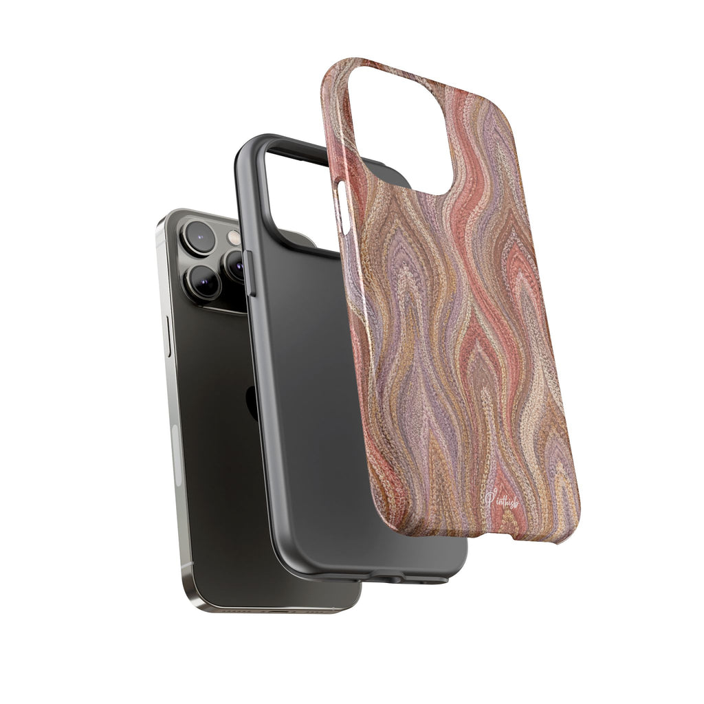 Wavy Peach & Mauve Tough Case