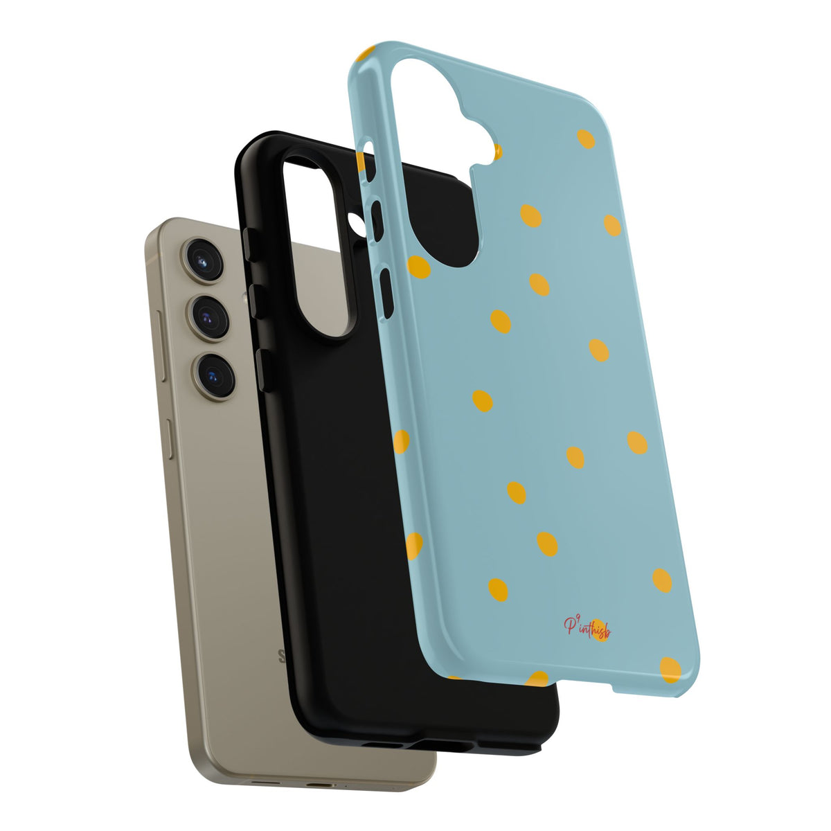 Blue & Yellow Polka Dot Tough Phone Case