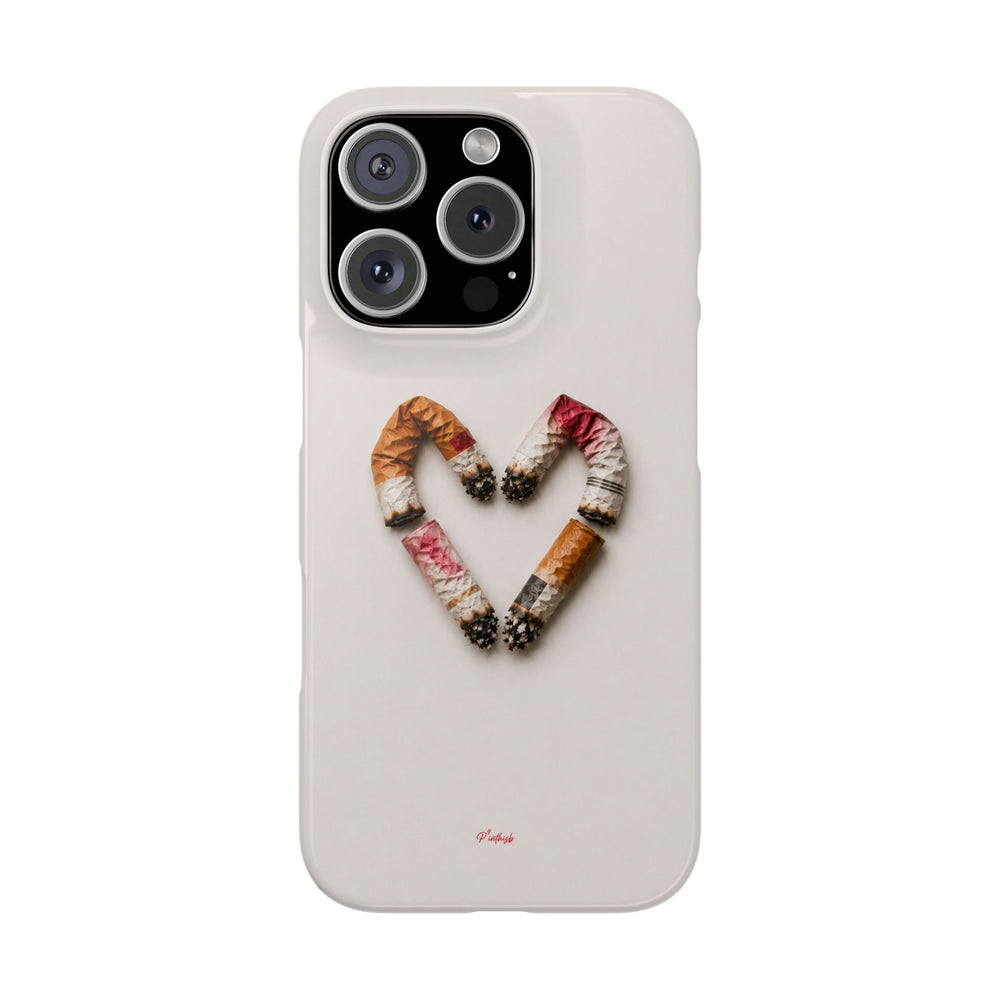 Cigarette Butts Heart Snap Case